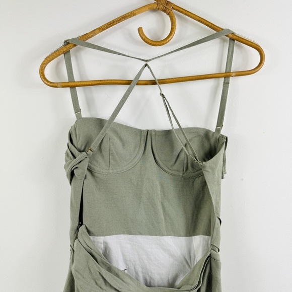 Jacquemus Linen La Robe Laurier Midi Dress Sage Green - Picture 12 of 15